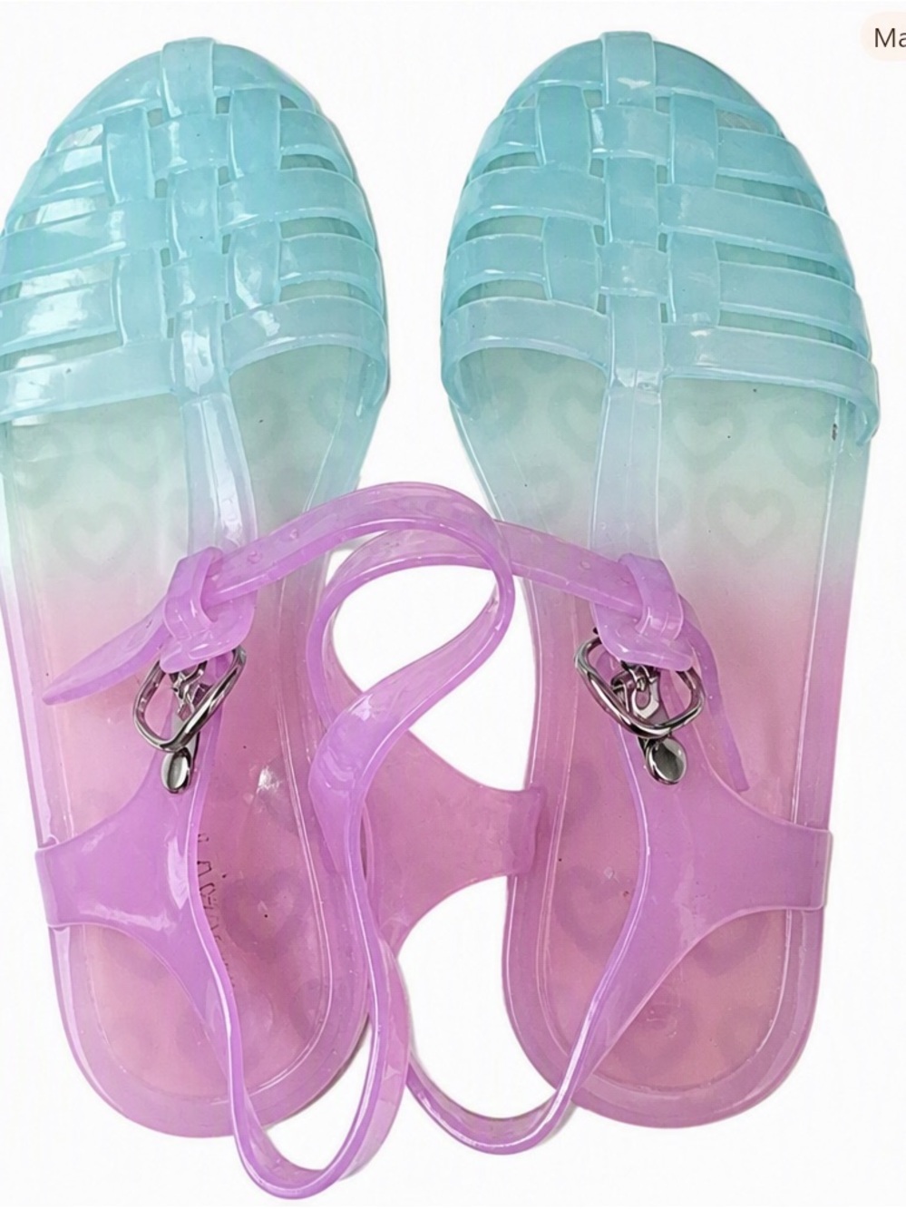 Old Navy Translucent Gradient Pink to Aqua Jelly Sandals for Women